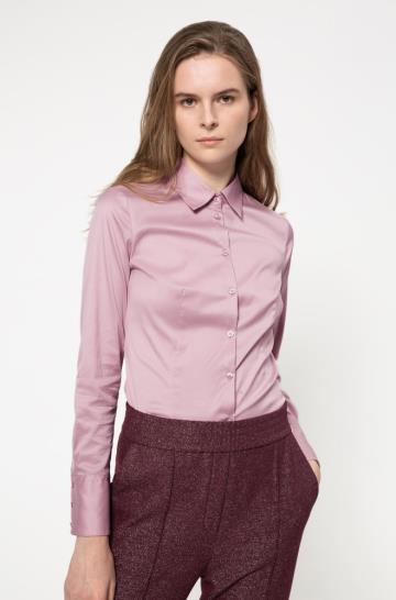 Bluza HUGO Slim Fit Ciemny Różowe Damskie (Pl91716)